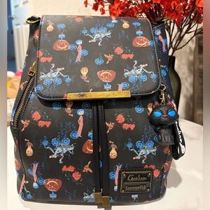 NWT Rare HTF Loungefly Coraline Garden Convertible Mini Backpack & Cat Keychain